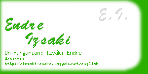 endre izsaki business card