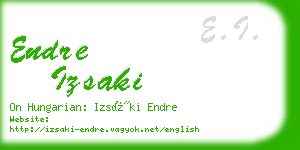 endre izsaki business card